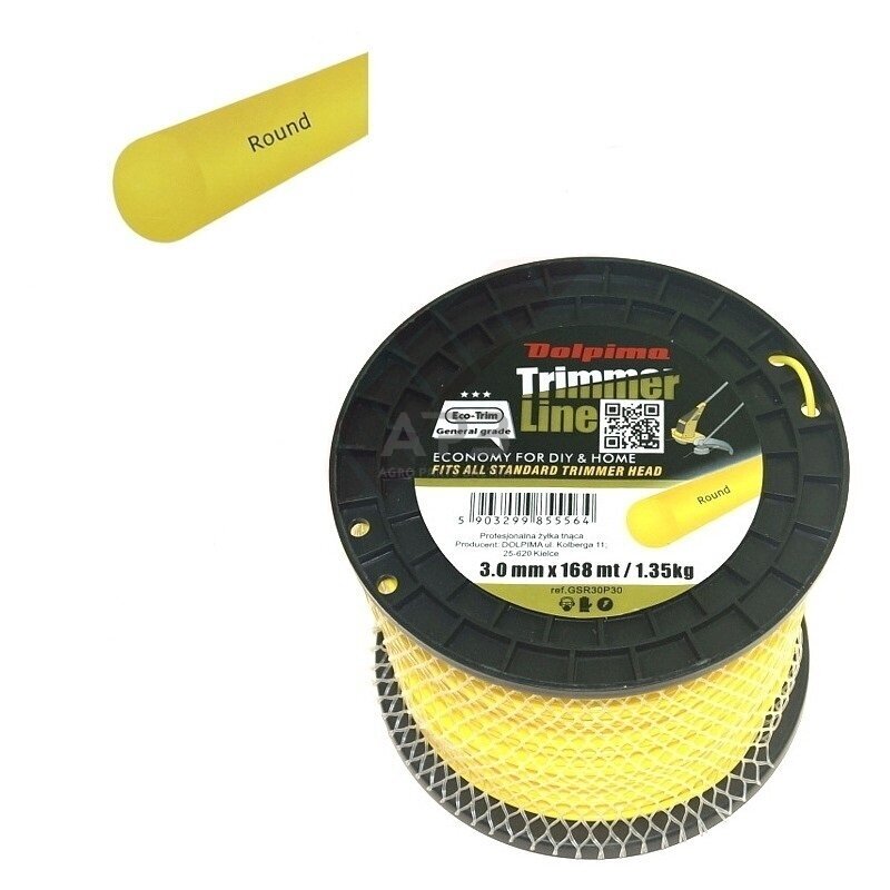 Trimerio valas ROUND 168 metrų 3.00 mm Trimerio valas ROUND 168 metrų 3.00 mm