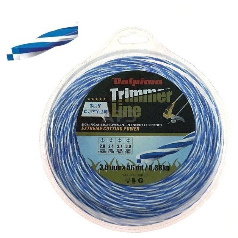 Trimerio valas SKY-CUTTER SQUARE TWIST 56 metrų 3.00 mm Trimerio valas SKY-CUTTER SQUARE TWIST 56 metrų 3.00 mm