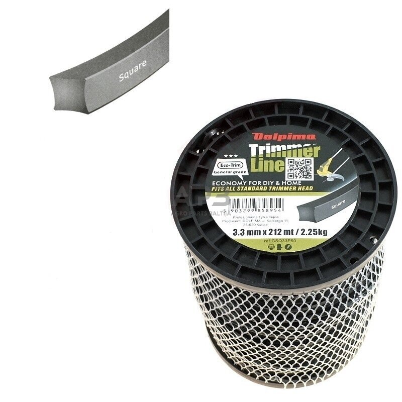 Trimerio valas SQUARE 212 metrų 3.30 mm Trimerio valas SQUARE 212 metrų 3.30 mm