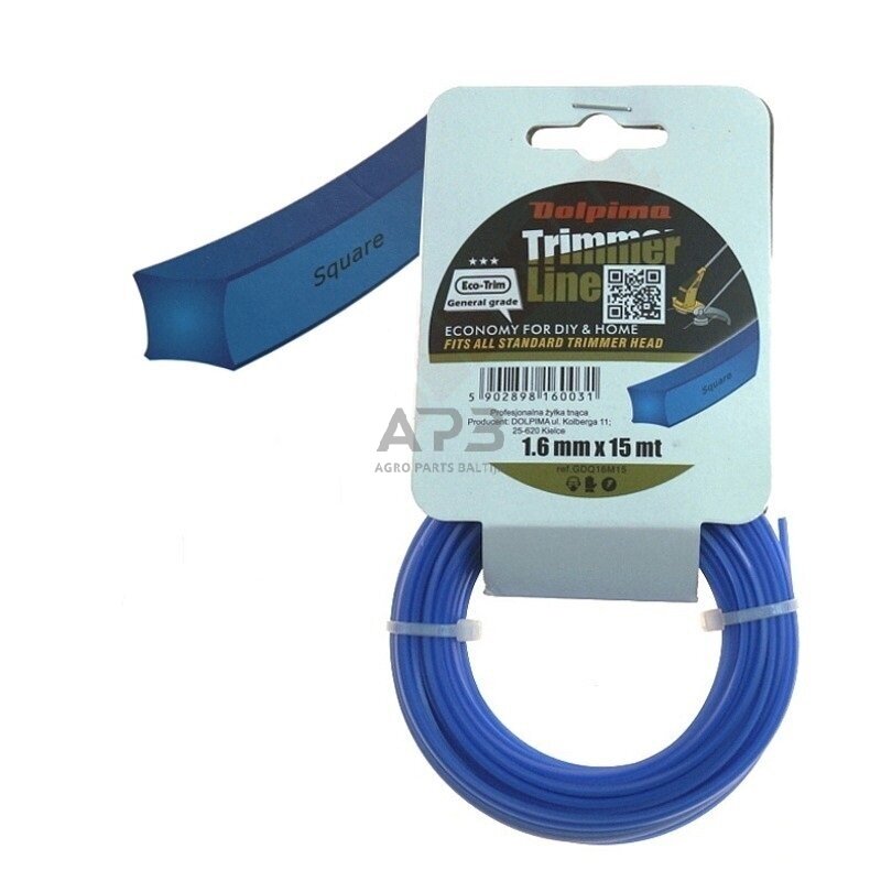 Trimerio valas SQUARE 15 metrų 1.60 mm Trimerio valas SQUARE 15 metrų 1.60 mm