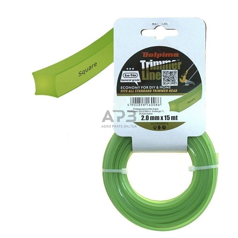 Trimerio valas SQUARE 15 metrų 2.00 mm Trimerio valas SQUARE 15 metrų 2.00 mm