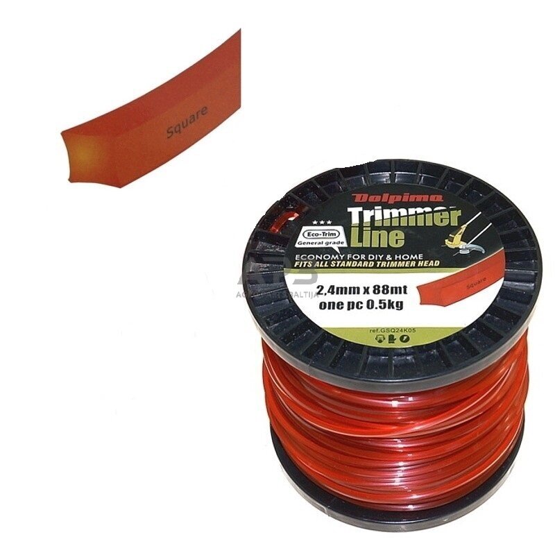 Trimerio valas SQUARE 88 metrų 2.40 mm Trimerio valas SQUARE 88 metrų 2.40 mm