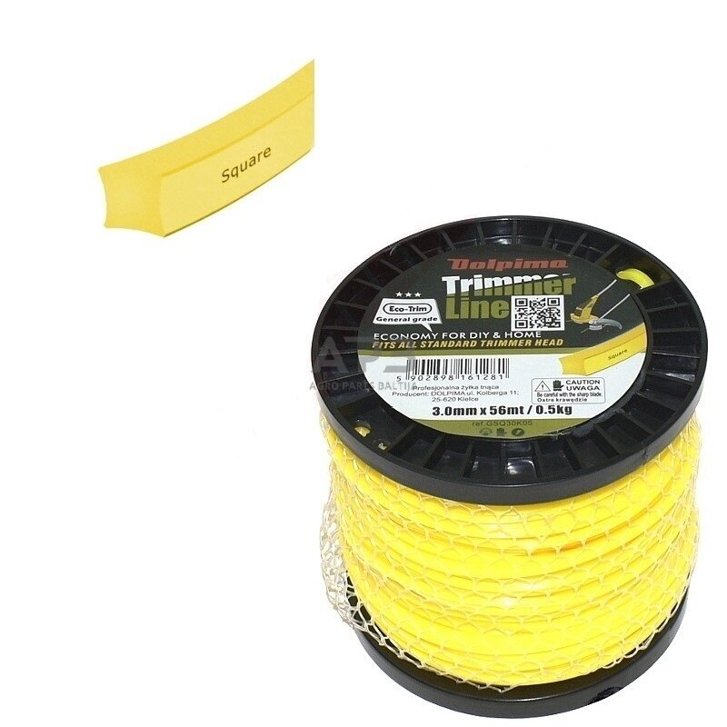 Trimerio valas SQUARE 56 metrų 3.00 mm Trimerio valas SQUARE 56 metrų 3.00 mm