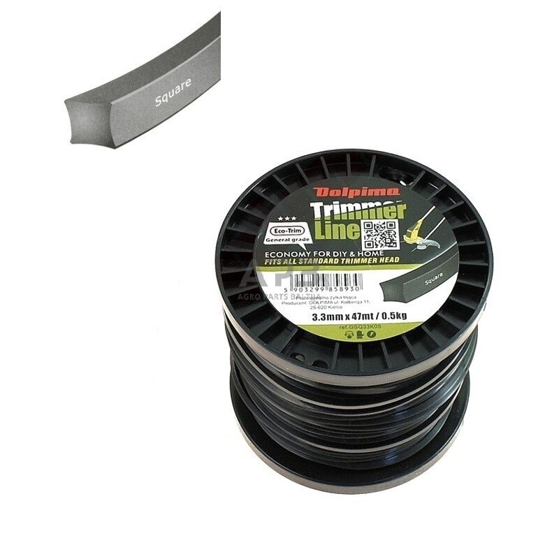 Trimerio valas SQUARE 47 metrų 3.30 mm Trimerio valas SQUARE 47 metrų 3.30 mm