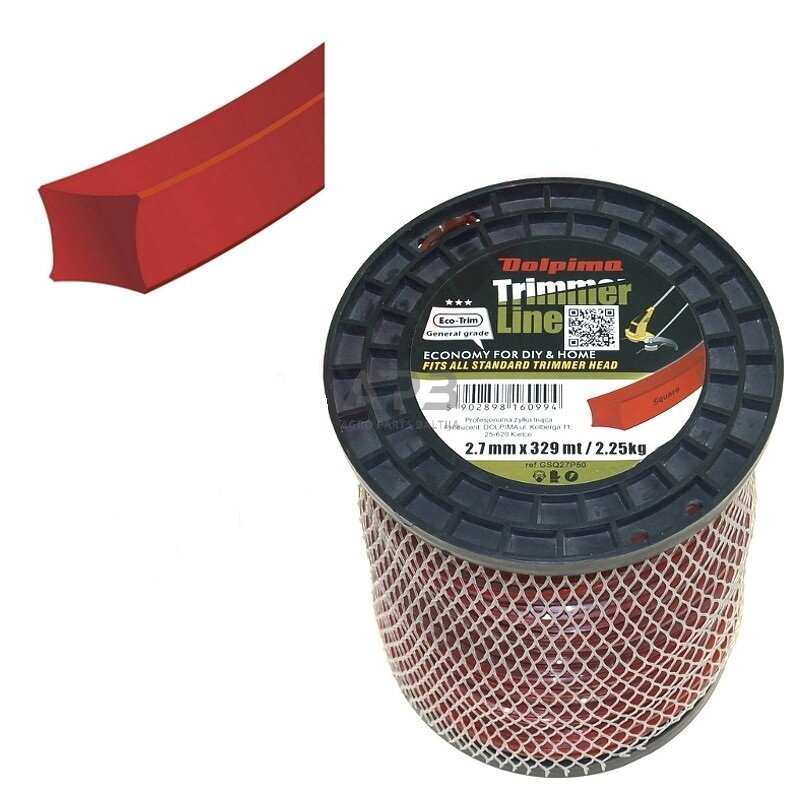 Trimerio valas SQUARE 329 metrų 2.70 mm Trimerio valas SQUARE 329 metrų 2.70 mm