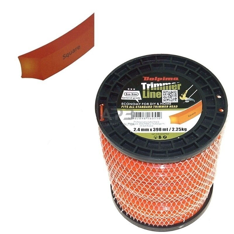 Trimerio valas SQUARE 398 metrų 2.40 mm Trimerio valas SQUARE 398 metrų 2.40 mm