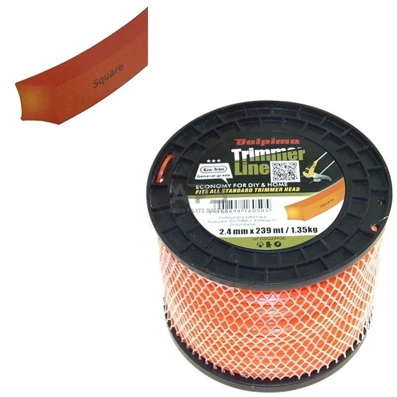 Trimerio valas SQUARE 239 metrų 2.40 mm Trimerio valas SQUARE 239 metrų 2.40 mm