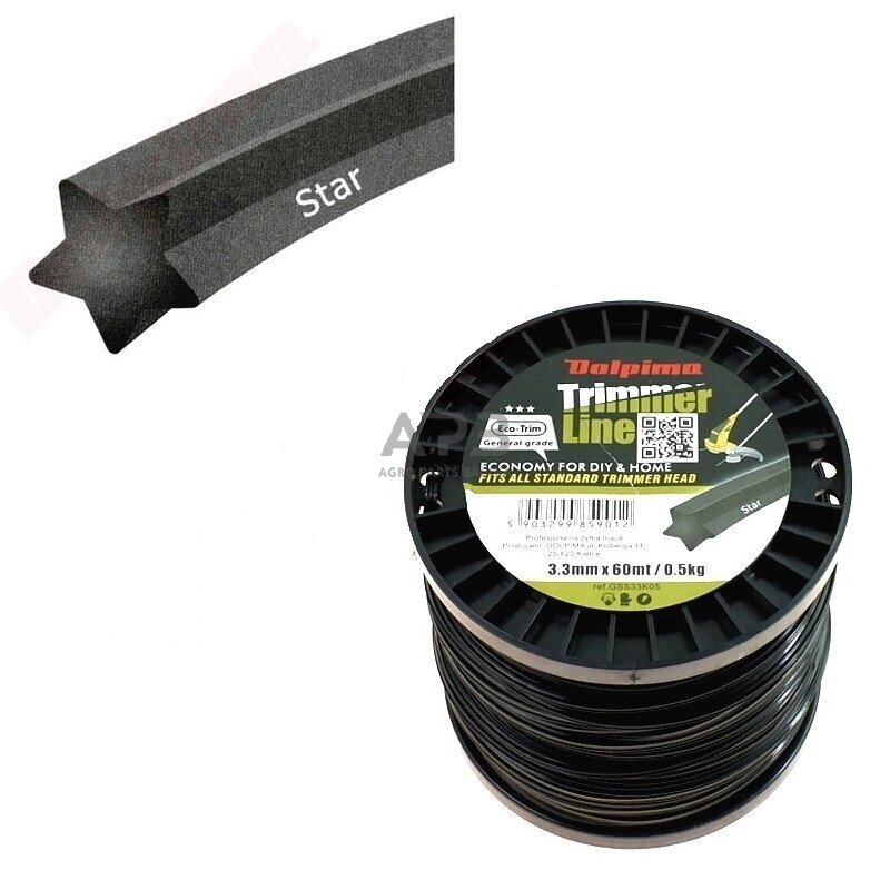 Trimerio valas STAR 60 metrų 3.30 mm Trimerio valas STAR 60 metrų 3.30 mm
