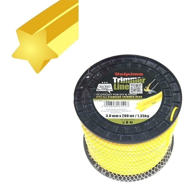 Trimerio valas STAR 200 metrų 3.00 mm Trimerio valas STAR 200 metrų 3.00 mm