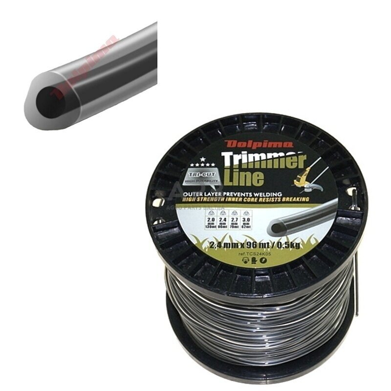 Trimerio valas TRI-CUT 96 metrų 2.40 mm Trimerio valas TRI-CUT 96 metrų 2.40 mm