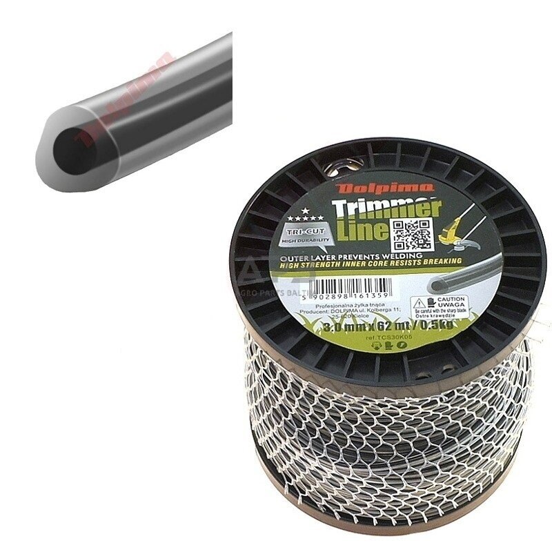 Trimerio valas TRI-CUT 62 metrų 3.00 mm Trimerio valas TRI-CUT 62 metrų 3.00 mm