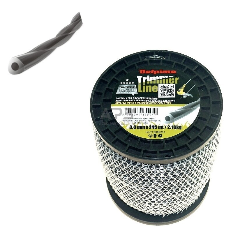 Trimerio valas TRI-TWIST 245 metrų 3.00 mm Trimerio valas TRI-TWIST 245 metrų 3.00 mm