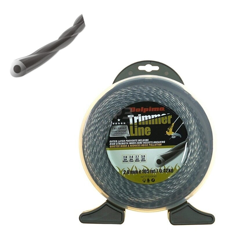 Trimerio valas TRI-TWIST 105 metrų 2.00 mm Trimerio valas TRI-TWIST 105 metrų 2.00 mm