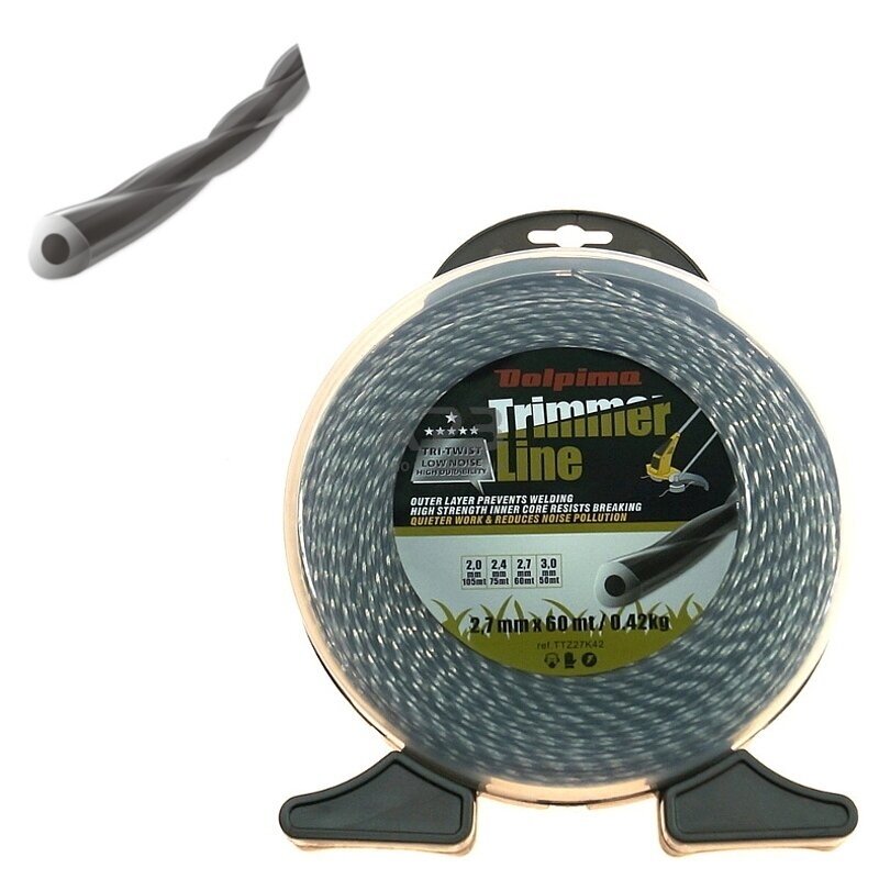 Trimerio valas TRI-TWIST 60 metrų 2.70 mm Trimerio valas TRI-TWIST 60 metrų 2.70 mm