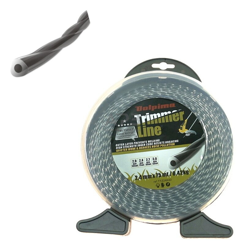 Trimerio valas TRI-TWIST 75 metrų 2.40 mm Trimerio valas TRI-TWIST 75 metrų 2.40 mm