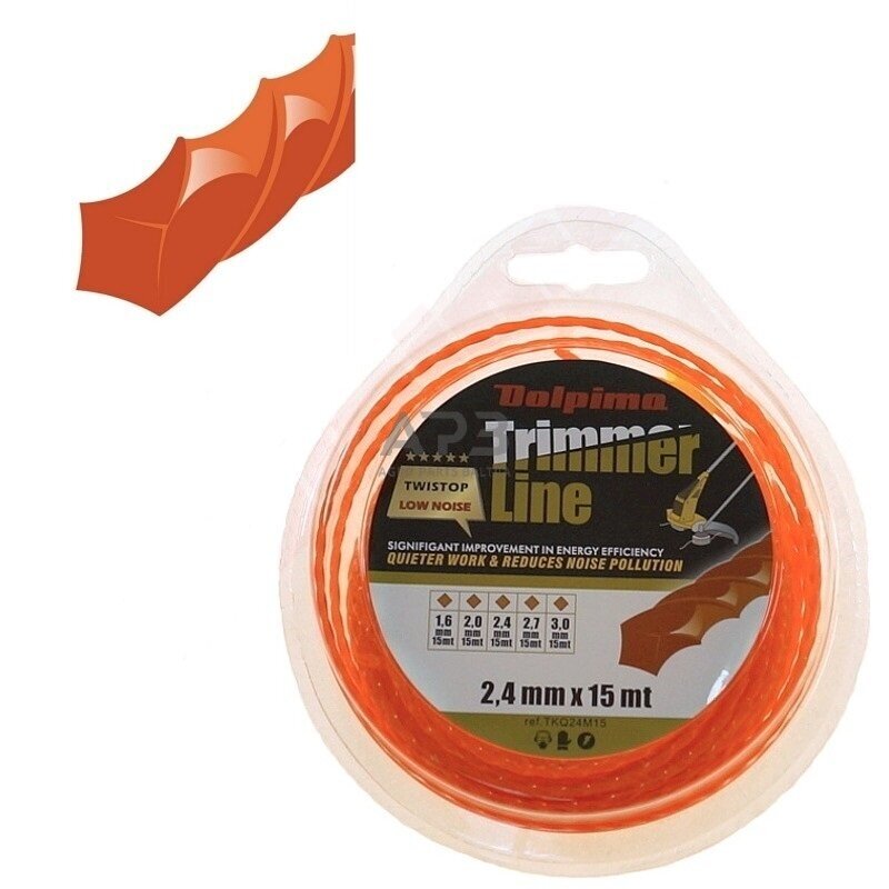 Trimerio valas TWISTOP SQUARE 15 metrų 2.40 mm Trimerio valas TWISTOP SQUARE 15 metrų 2.40 mm