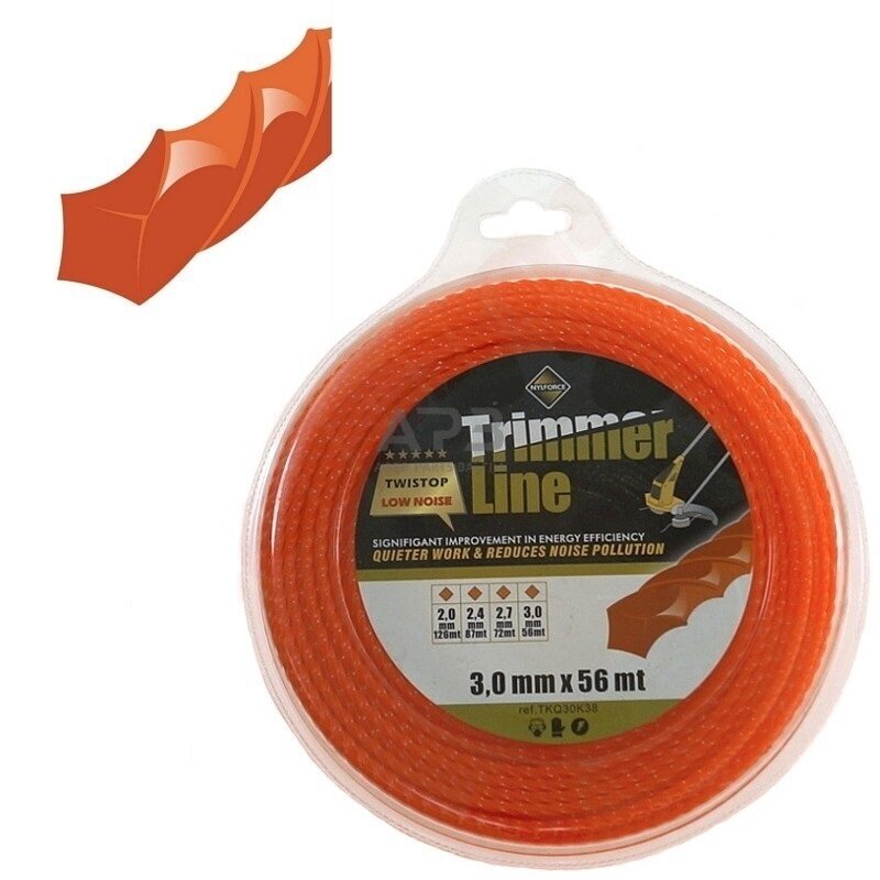 Trimerio valas TWISTOP SQUARE 56 metrų 3.00 mm Trimerio valas TWISTOP SQUARE 56 metrų 3.00 mm