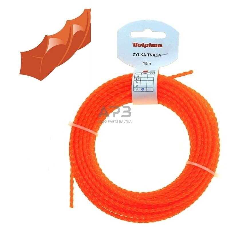 Trimerio valas TWISTOP SQUARE 15 metrų 3.00 mm Trimerio valas TWISTOP SQUARE 15 metrų 3.00 mm