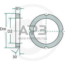 Tvirtinimo veržlė FAG M9, KM-09 1 Tvirtinimo veržlė FAG M9, KM-09 1