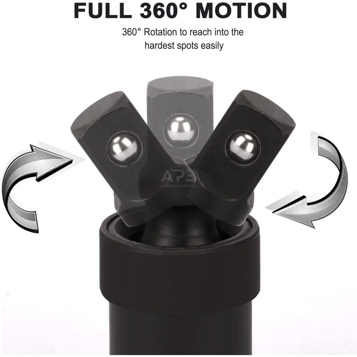 Universalių šarnyrų smūginių rinkinys 3vnt. 1/4"+3/8"+1/2" 3 Universalių šarnyrų smūginių rinkinys 3vnt. 1/4"+3/8"+1/2" 3