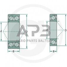 Universalus dvieilis rutulinis guolis 3204 2RS