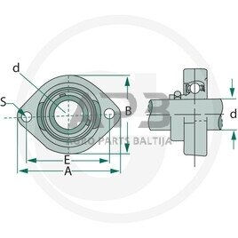 Universalus guolių mazgas korpusinis guolis ASFW 205 1 Universalus guolių mazgas korpusinis guolis ASFW 205 1