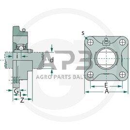 Universalus guolių mazgas korpusinis guolis UCF 207 1 Universalus guolių mazgas korpusinis guolis UCF 207 1