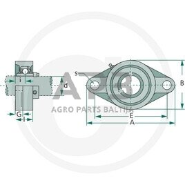Universalus guolių mazgas korpusinis guolis UCFL 207 1 Universalus guolių mazgas korpusinis guolis UCFL 207 1