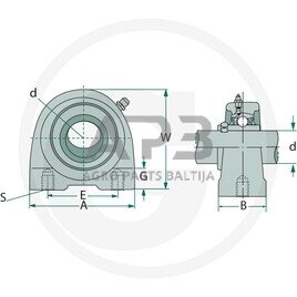 Universalus guolių mazgas korpusinis guolis UCPG 207 1 Universalus guolių mazgas korpusinis guolis UCPG 207 1
