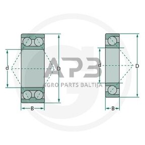 Universalus dvieilis rutulinis guolis 3202