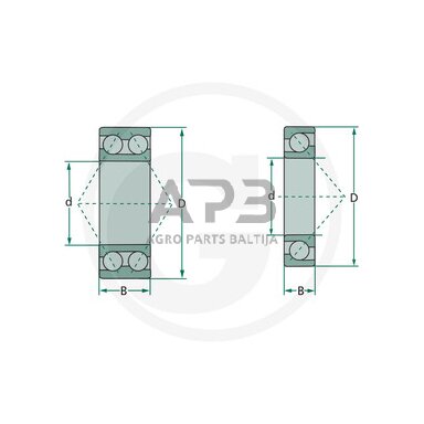 Universalus dvieilis rutulinis guolis 3208 2RS Universalus dvieilis rutulinis guolis 3208 2RS