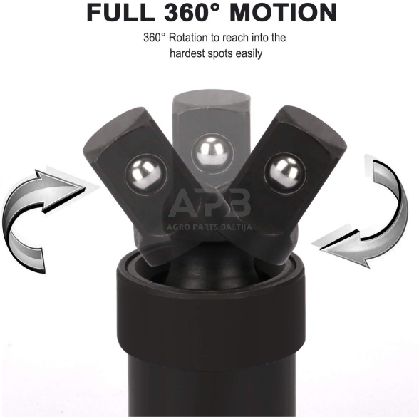 Universalių šarnyrų smūginių rinkinys 3vnt. 1/4"+3/8"+1/2" 3 Universalių šarnyrų smūginių rinkinys 3vnt. 1/4"+3/8"+1/2" 3