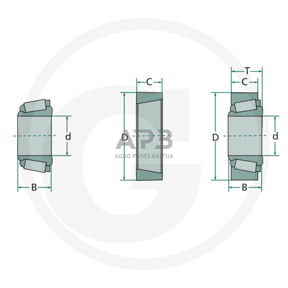 Universalus vienaeilis kūginis ritininis guolis LM67048/010 2 Universalus vienaeilis kūginis ritininis guolis LM67048/010 2
