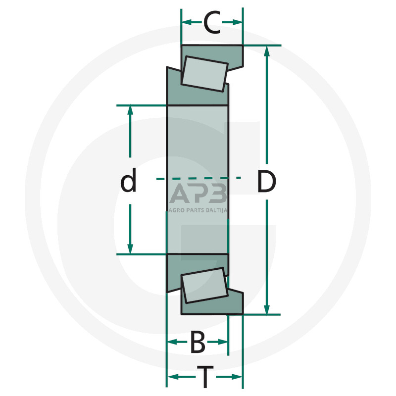 Universalus vienaeilis kūginis ritininis guolis 30203 2