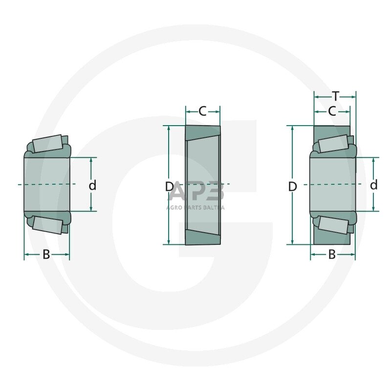 Universalus vienaeilis kūginis ritininis guolis LM67048/010 2