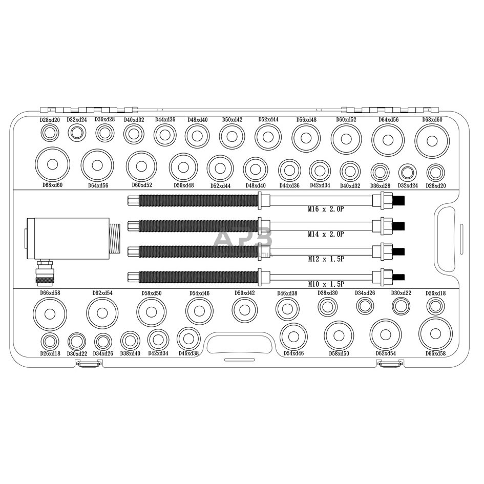 Universalus įvorių presavimo rinkinys su hidrauliniu cilindru 1