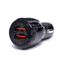Įkroviklis automobilinis greito krovimo 12V/24V, USB/3.1A + USB/QC3.0 Įkroviklis automobilinis greito krovimo 12V/24V, USB/3.1A + USB/QC3.0