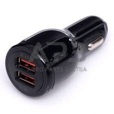 Įkroviklis automobilinis greito krovimo 12V/24V, USB/3.1A + USB/QC3.0 Įkroviklis automobilinis greito krovimo 12V/24V, USB/3.1A + USB/QC3.0