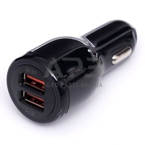 Įkroviklis automobilinis greito krovimo 12V/24V, USB/3.1A + USB/QC3.0