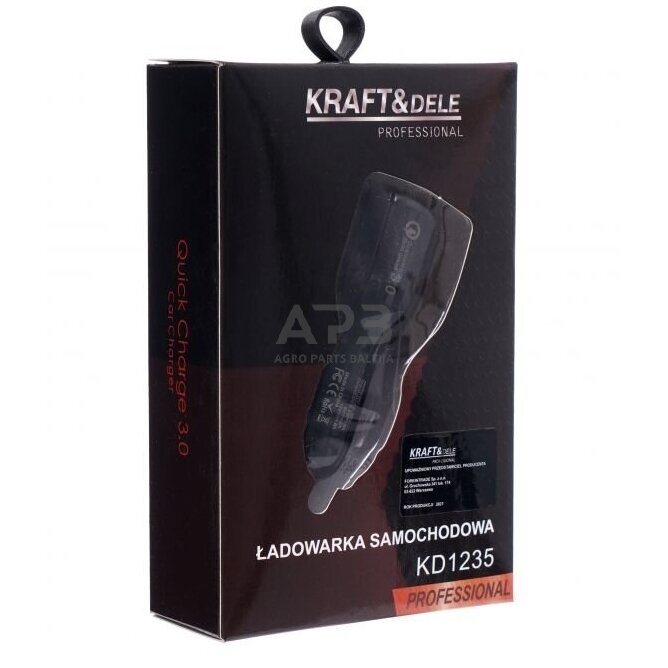 Įkroviklis automobilinis greito krovimo 12V/24V, USB/3.1A + USB/QC3.0 5