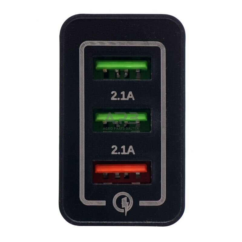 Įkroviklis 220V greito krovimo 2xUSB/2.1A +1USB/QC3.0 1 Įkroviklis 220V greito krovimo 2xUSB/2.1A +1USB/QC3.0 1