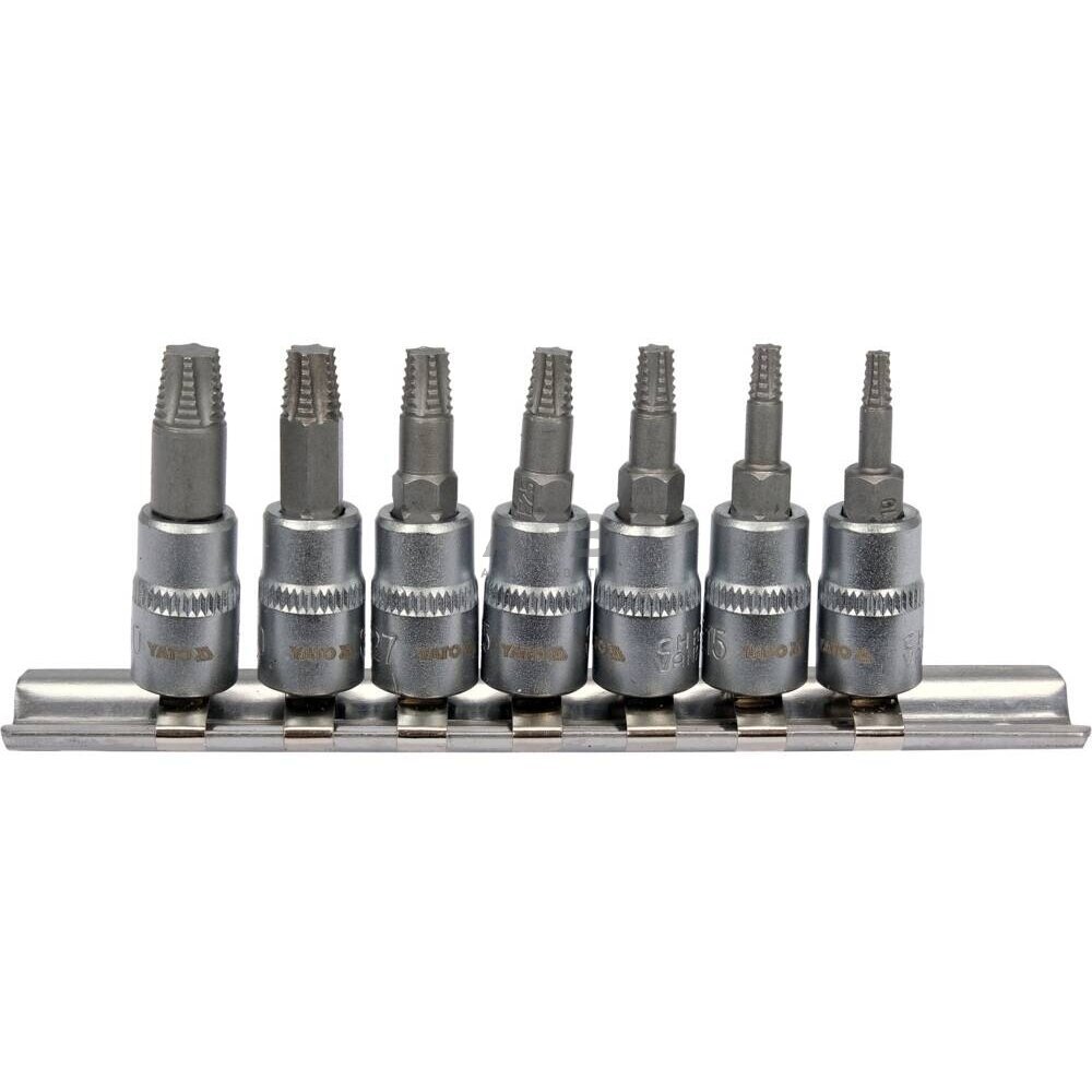 Užlūžusių varžtų išsukėjų rinkinys 1/4" TORX 7vnt. (smulkus sriegis) 1