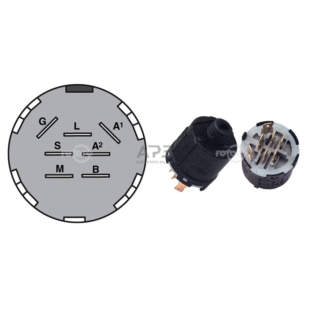 Užvedimo spynelė Viking 3 pozicijų 7 kontaktų 6154 430 2400, 61544302400 Užvedimo spynelė Viking 3 pozicijų 7 kontaktų 6154 430 2400, 61544302400