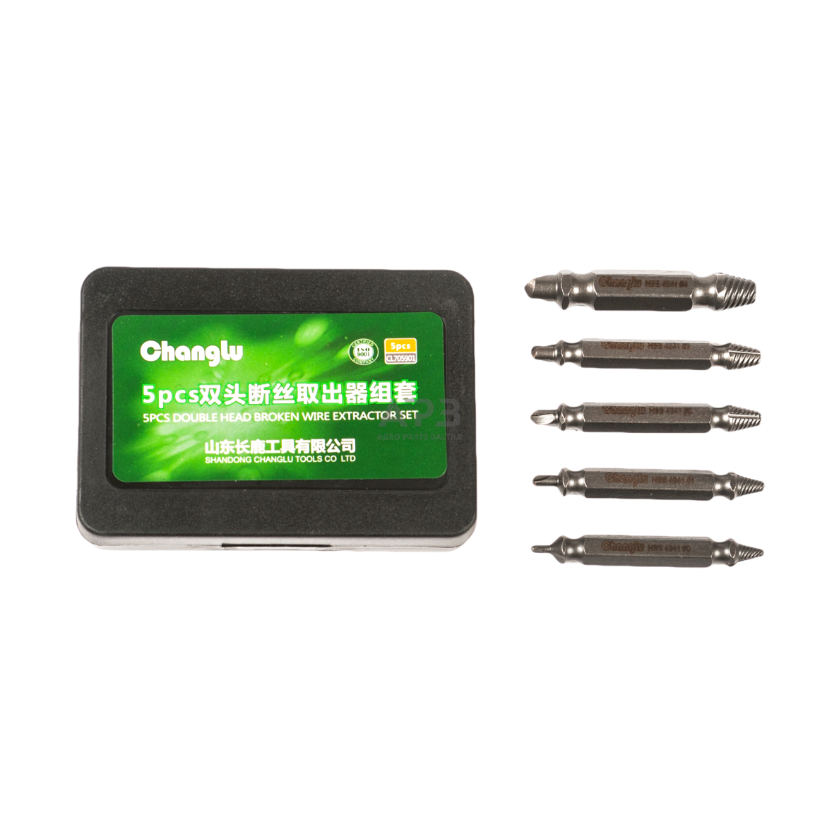 Užlūžusių varžtų išsukėjų rinkinys 5vnt. Užlūžusių varžtų išsukėjų rinkinys 5vnt.