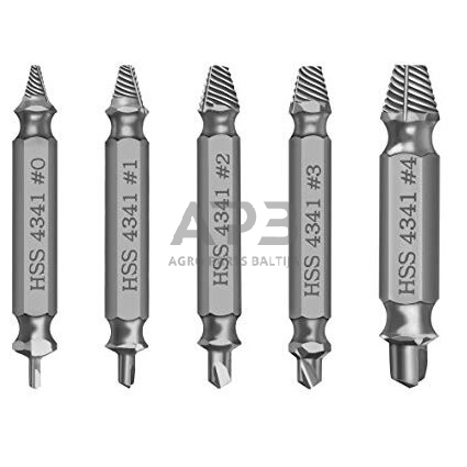 Užlūžusių varžtų išsukėjų rinkinys 5vnt. 1 Užlūžusių varžtų išsukėjų rinkinys 5vnt. 1