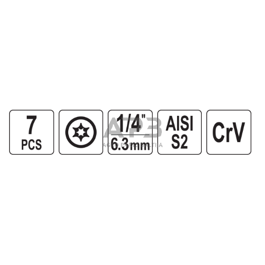 Užlūžusių varžtų išsukėjų rinkinys 1/4" TORX 7vnt. (smulkus sriegis) 2