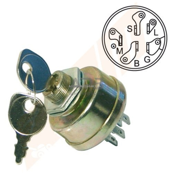 Uždegimo spynelė Electrolux 3 pozicijų 5 kontaktų 506558701, 506917101, 532125104 Uždegimo spynelė Electrolux 3 pozicijų 5 kontaktų 506558701, 506917101, 532125104