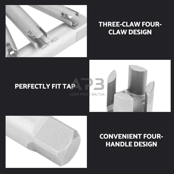 Užlūžusių sriegiklių išsukėjas M4-M24 10vnt. 4 Užlūžusių sriegiklių išsukėjas M4-M24 10vnt. 4