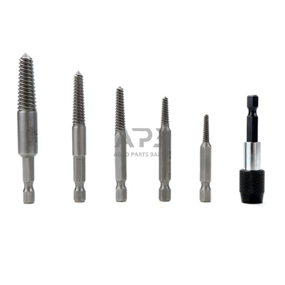 Užlūžusių varžtų išsukėjų rinkininys 1/4" HEX 6vnt. (smulkus sriegis) 1