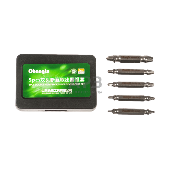 Užlūžusių varžtų išsukėjų rinkinys 5vnt. Užlūžusių varžtų išsukėjų rinkinys 5vnt.